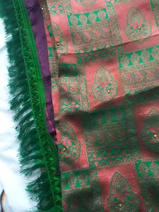 GREEN AND PINK Saree