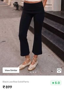 Black Low Rise Flared Pants