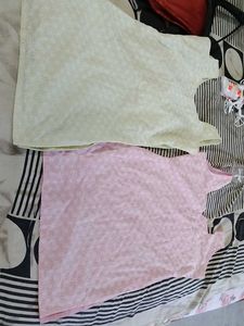 Set Of 2 Pure Cotton Tops Embroidered