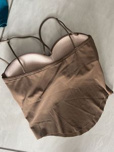 Brown Corset Style Tank Top