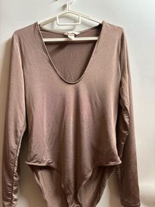 Brown Long Sleeve Bodysuit