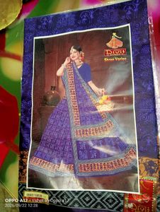 Brass Pooja Thali Set with cotton saree