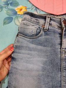 Chic Pink Corset Top &amp; Denim Skirt Set
