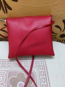 Cute Red &amp; Tan Mini Sling Bag