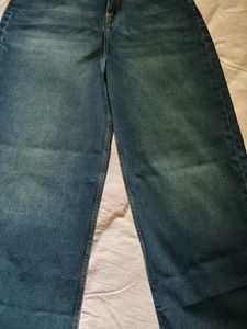 Dark blue wide leg jeans size 30