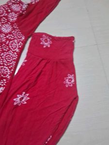 Stylish Pink Printed Kurta and Dhoti Set of 2