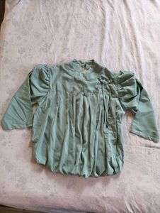 Mint Green Puff Sleeve Top
