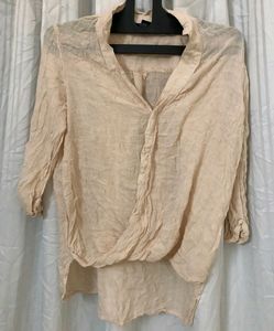 Beige Wrap Blouse