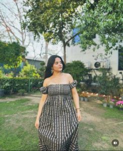 Off-Shoulder Printed Maxi Dress