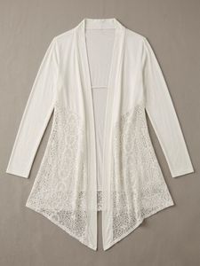Elegant Lace Trimmed Cardigan
