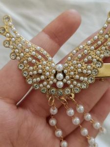 Elegant Pearl &amp; Rhinestone Butterfly Hair Clip
