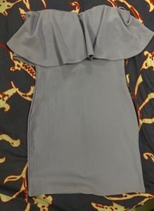 Strapless Ruffle Bodycon Mini Dress