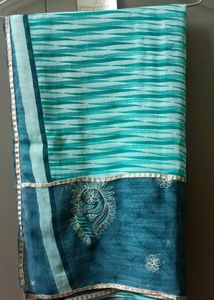 Bohemian Teal &amp; Mint Green Saree
