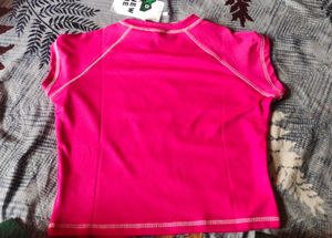 Newme Pink graphic Baby tee