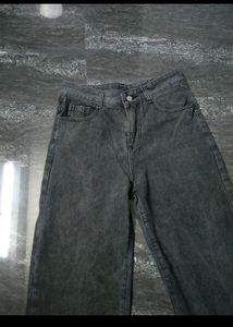 High Waist Grey Flared Jeans