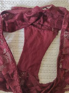 Lace Briefs - Burgundy