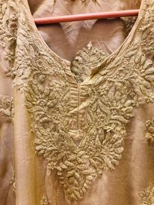 Lakhnavi Embroidered Lime Green Kurta