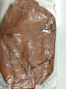 Brown Faux Leather Backpack