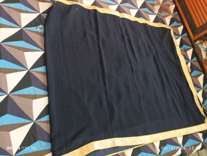 Elegant Navy Blue saree with Gold Border