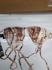 Marble Print String Bikini Top