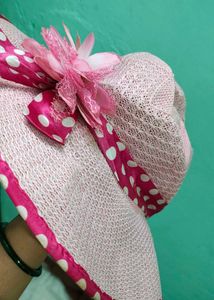Chic Pink Polka Dot Sun Hat