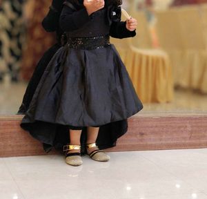 Girl Black High Low Frok