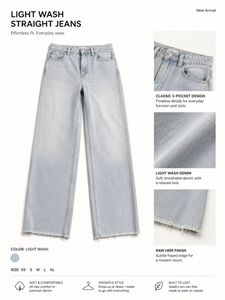 Light Wash Straight Leg Jeans size - 28