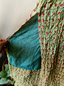 silk bhandej Kurta