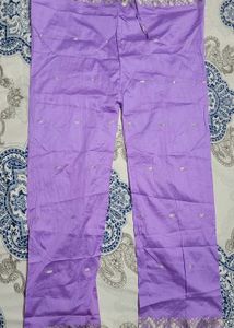 Elegant Lavender Kurta Set with Golden Motifs
