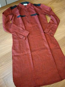 Maroon Textured Pathani Kurta
