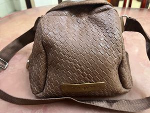 Stylish Brown Woven Crossbody Bag