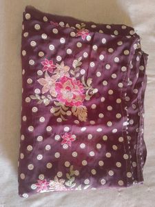 Brown Polka Dot Saree