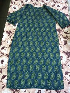 Stylish Teal Paisley Print Kurta