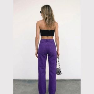Zara Purple Denim Pants