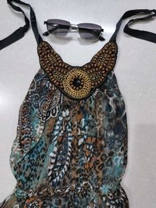 Bohemian Beaded Halter Dress