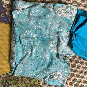 Beautiful Teal Embroidered Kurta Set