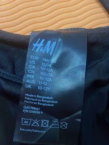 h&amp;m Black One-Shoulder Ruffle Bikini Top
