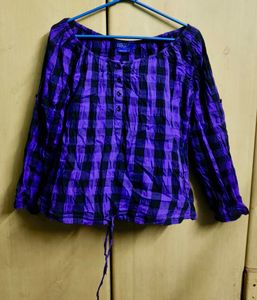 Purple Plaid Top