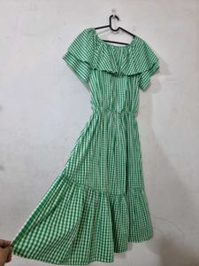 Green Gingham Maxi Dress (Imported 🇰🇷)