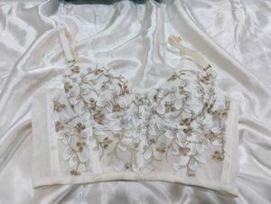 Lace Embroidered Corset Bra Top