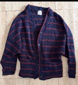 Vintage Striped Knit Cardigan