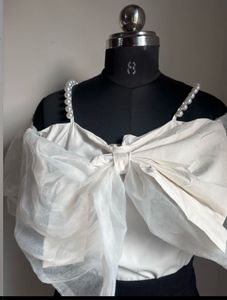 Elegant Off-Shoulder Bow Top