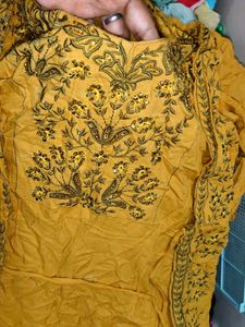 Long kurti with shrug full embroidery work