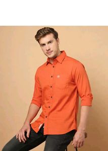 Men's orange Long Sleeve Shirt