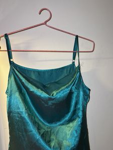 Emerald Green Satin Cami Dress