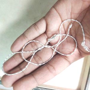 Pure silver snack chain anklets 1 pair