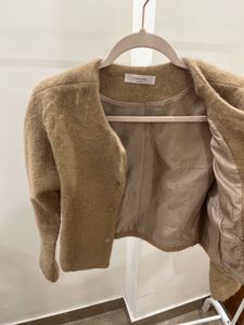 TAN BROWN WOOL SHORT BLAZER