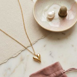 Gold Heart Pendant Necklace