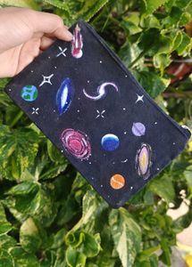 Hand-Painted Celestial Pouch