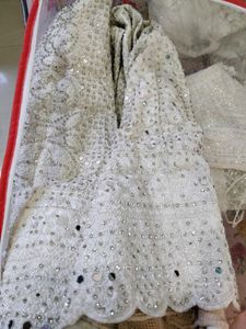 Elegant White Embellished Lehenga Choli